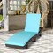 Costway Patio Rattan Folding Lounge Chair Chaise Adjustable W/White\Turquoise Cushion